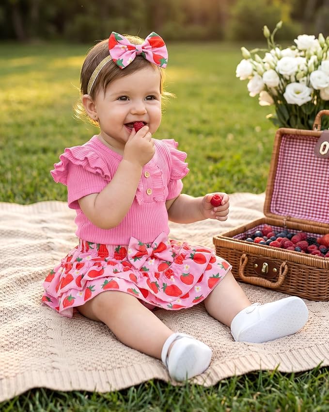 HONGTEYA Baby Girl Clothes Set Newborn Infant Summer Outfits - Image 3