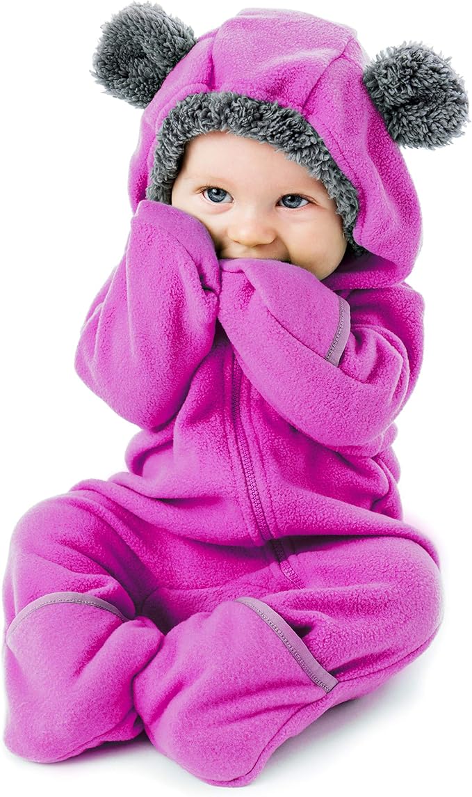 Cuddle Club Fleece Baby Bunting Bodysuit Hoodie, Newborn by CuddleClub