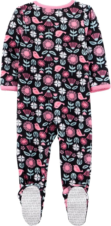 Simple Joys by Carter's Girls Loose-Fit Flame Resistant Fleece Footed Pajamas - Image 2