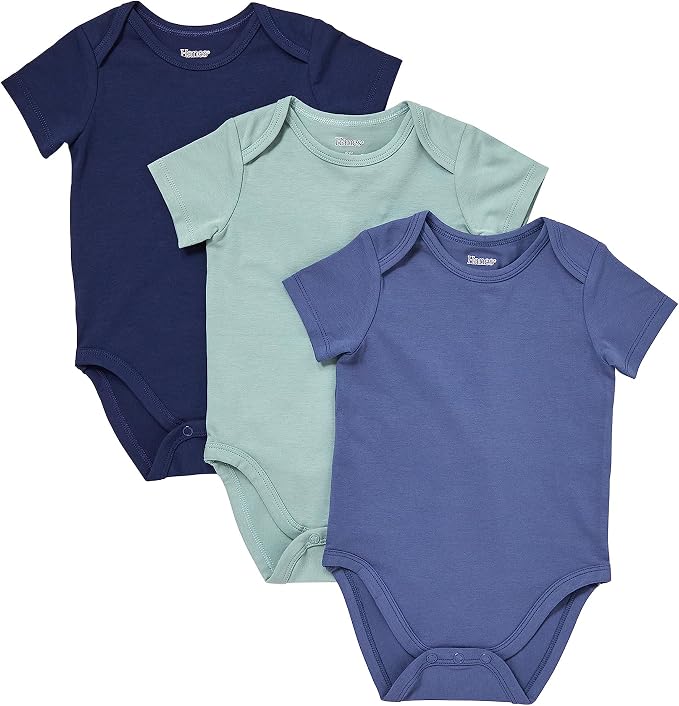 Hanes Baby Pure Comfort Short Sleeve Bodysuits, Infant Bodysuits, Boys & Girls by Hanes