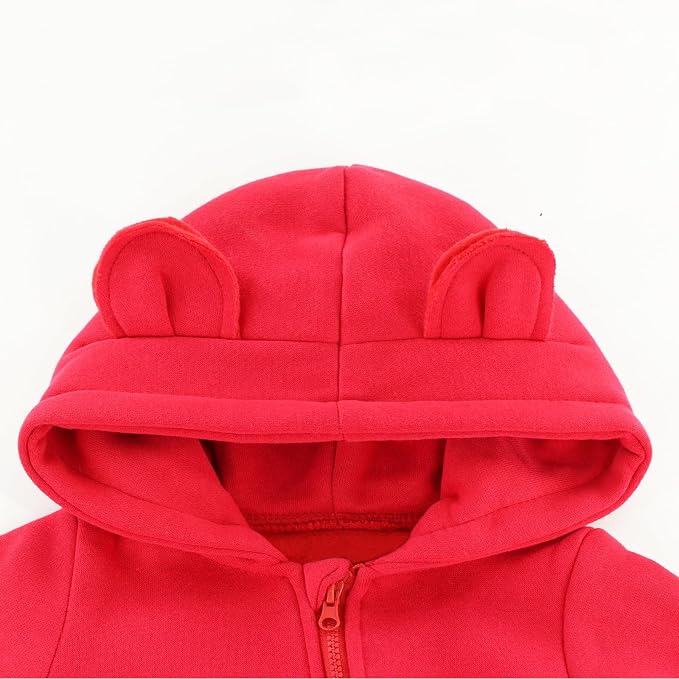 Baby Jumpsuit Hoodie Romper Zipper Long Sleeve One Piece Outfits Warm Clothes - Image 3