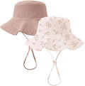 Konssy 2-Pack Muslin Baby Girl Sun Hats by Konssy