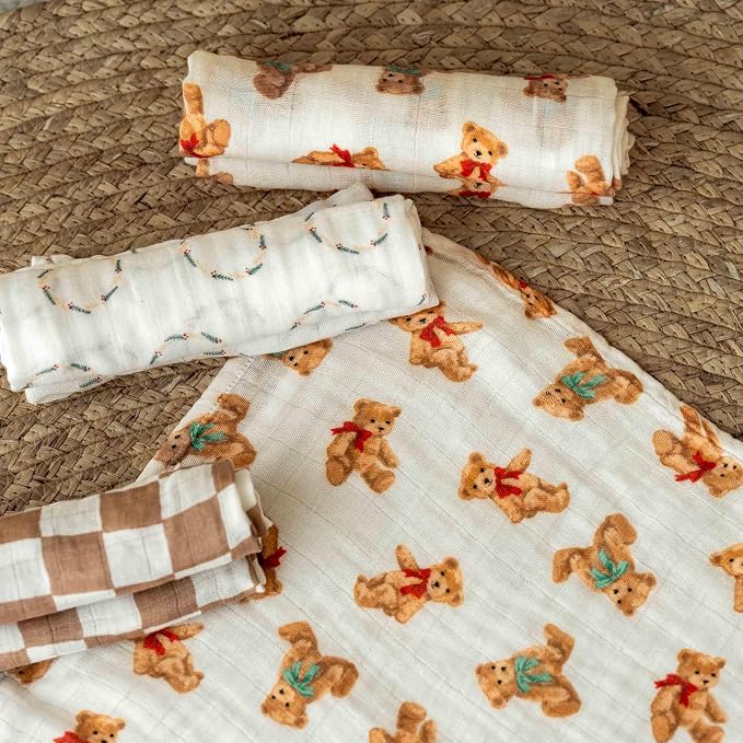 GLLQUEN BABY Receiving Blankets Muslin Swaddle Blanket - Image 9