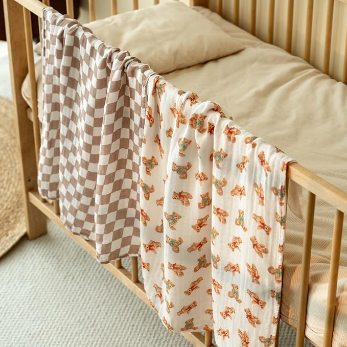 GLLQUEN BABY Receiving Blankets Muslin Swaddle Blanket - Image 5