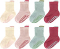 8 Pairs Baby Toddler Socks Non-Slip Grip Socks by QHANSHIEE