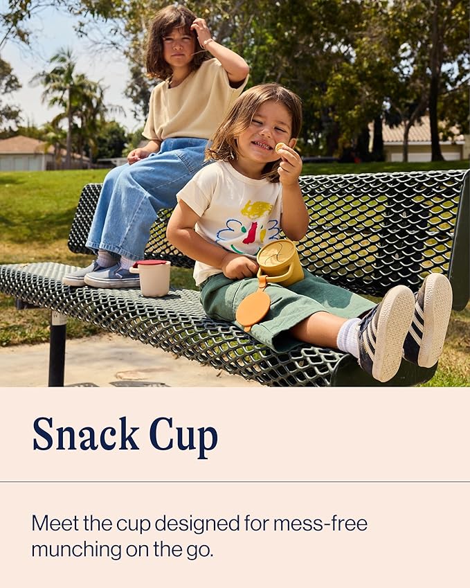 Lalo Snack Cup - Mess-Free Silicone Snack Cups for Toddlers & Babies with Detachable Lid, BPA-Free Baby Snack Containers, Fits Most Stroller & Car Seat Cup Holders, Dishwasher Safe, Lavender