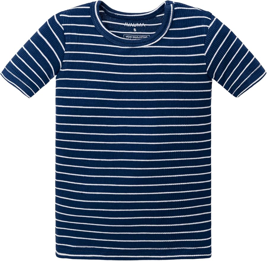 AVAUMA Stripe Pattern Baby Boys Girls Pajama Set Kids Toddler Snug fit Ribbed - Image 3