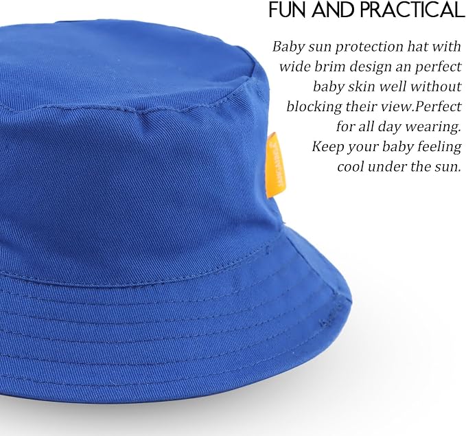 JANGANNSA Cotton Baby Sun Hat Infant Toddler Boys Girls Bucket Hats Summer Sun - Image 3