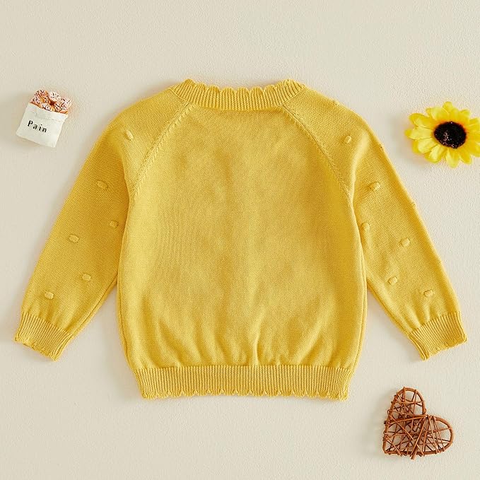BULINGNA Toddler Baby Girl Cardigan Sweater Long Sleeve Button Down Knit - Image 7