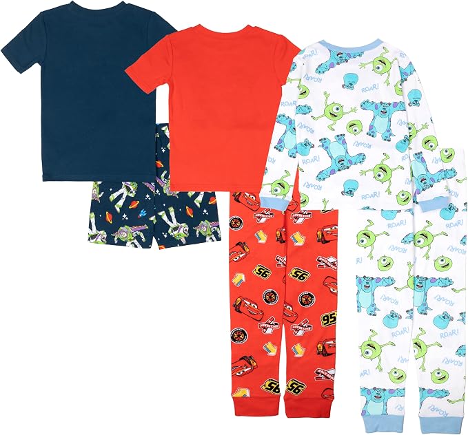 Disney Unisex Kids' 6-piece Snug-fit Cotton Matching Comfortable Pajama Set - Image 2