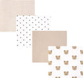 Hudson Baby Unisex Baby Cotton Polyester Flannel Receiving Blankets 4-Pack by HudsonBaby
