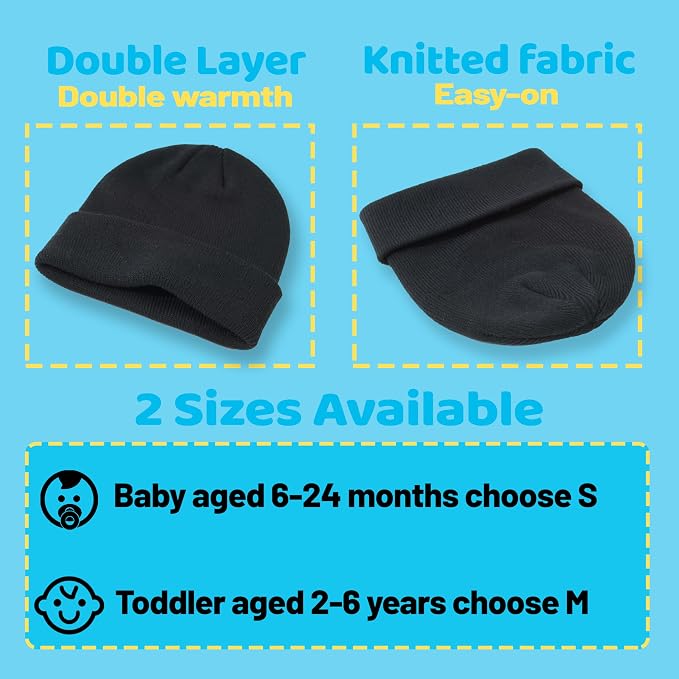 YMYDYFC Baby Beanie 3Pack Toddler Beanie Baby Winter Hats Boy&Girl 0-6Years | - Image 2