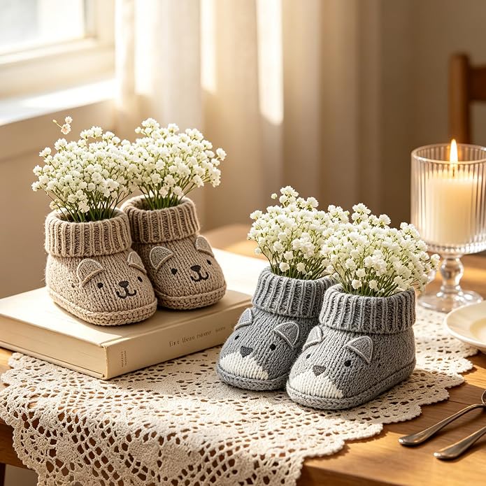 Newborn Knit Booties Soft Baby Sock Boots - Image 3