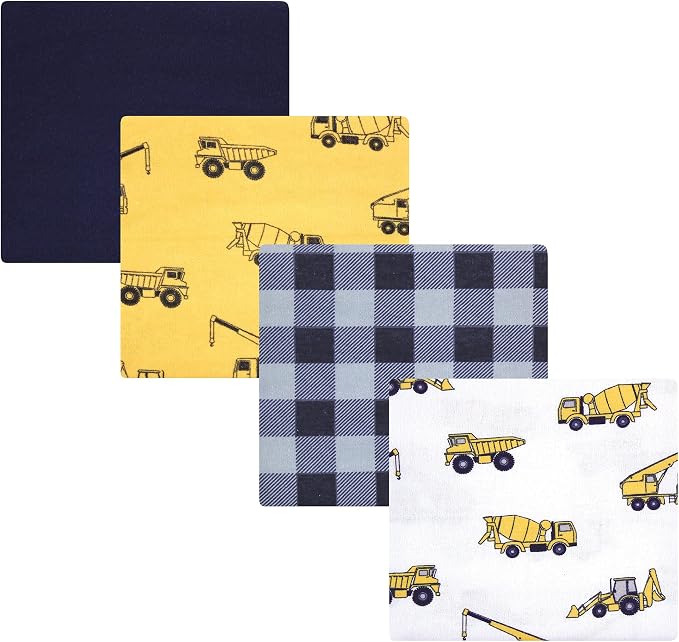 Hudson Baby Unisex Baby Cotton Flannel Receiving Blankets, Construction by HudsonBaby