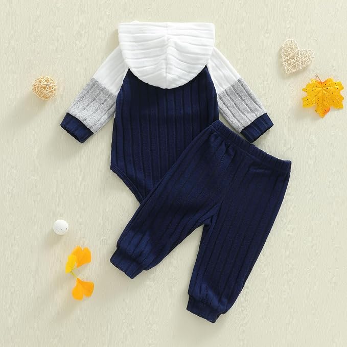 Douhoow Infant Baby Fall Clothes Boy Girl Plaid Hoodie Sweatshirt Romper - Image 3