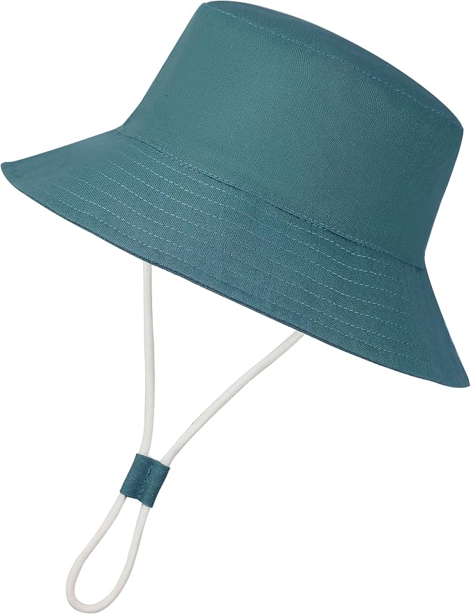 Baby Boy Sun Hat Toddler Bucket Beach Hat Girl UPF 50+ Cotton Linen - Image 2