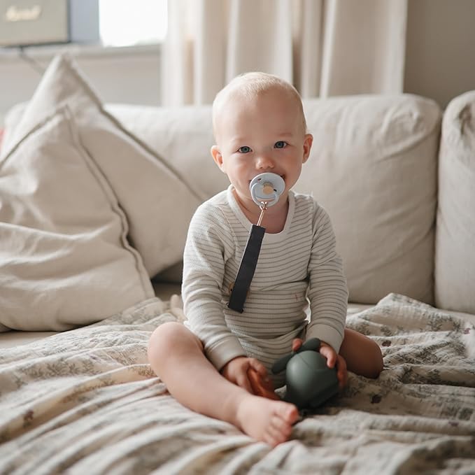 FRIGG Little Viking SilkySoft Silicone Baby Pacifier 2-Pack | Made in Denmark | BPA-Free (Ocean View/Powder Blue, 0-6 Months)