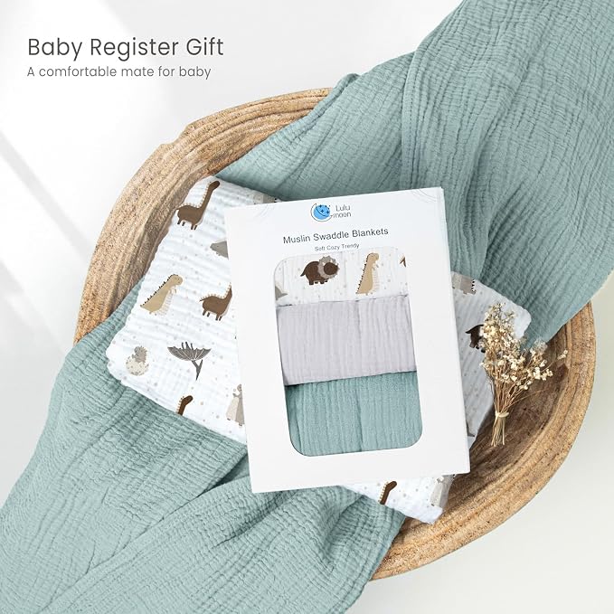 lulumoon Muslin Swaddle Blanket Baby: Cotton Receiving Wrap - Image 8