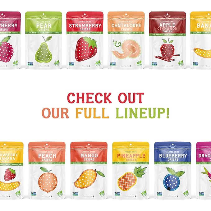 Nature’s Turn Freeze-Dried Apple Crisps – Healthy, Gluten-Free, Crispy & Delicious, Plant-Based Snack, Ideal for Cereal, Smoothies, School Lunches, & On-the-Go, Bags of 24 (0.35 oz Each)