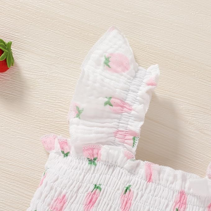 YOUNGER TREE Baby Girl Clothes Ruffle Romper Boho Dress Summer Cake Smash - Image 5
