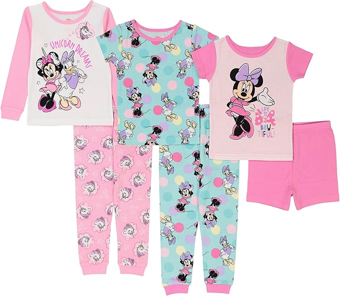 Disney Unisex Kids' 6-piece Snug-fit Cotton Matching Comfortable Pajama Set by Disney