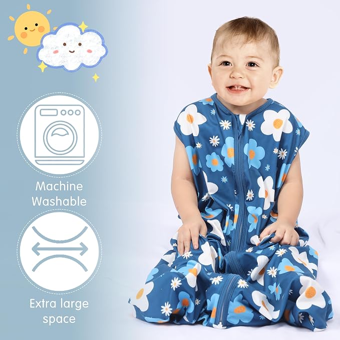 BSTOPPT 3 Pack Baby Sleep Sack 100% Rayon Cotton Baby Sleeping Bag 2-Way Zipper - Image 5