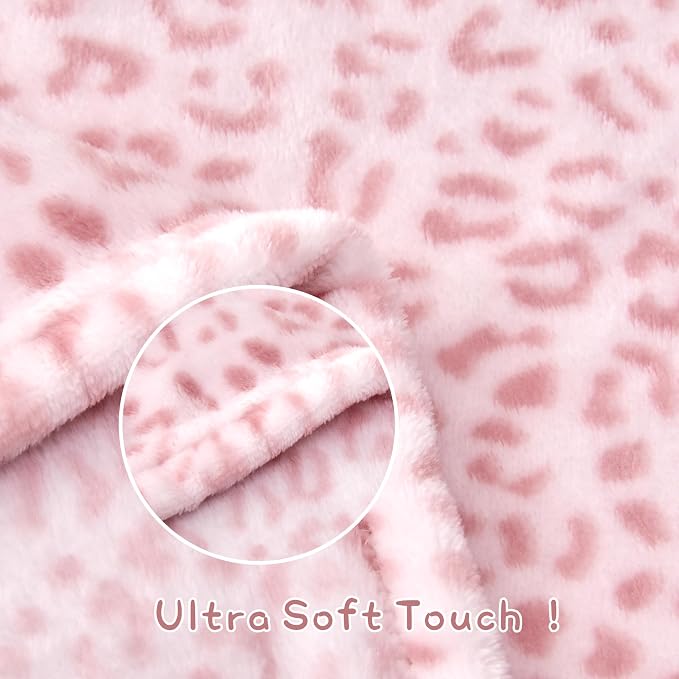Yurhap Leopard Print Baby Blanket Fleece Baby Blankets - Image 6