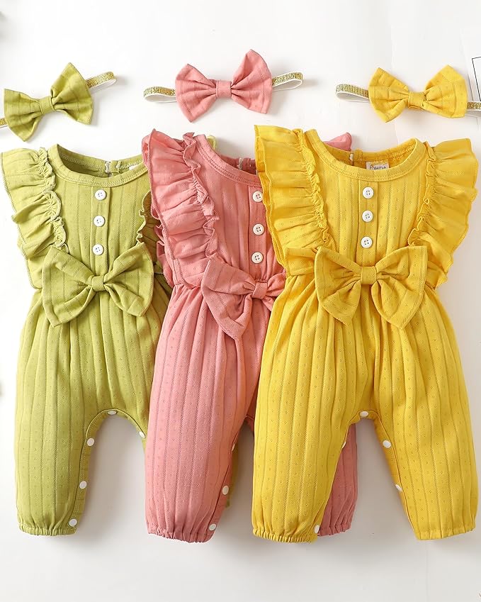Mioglrie Newborn Baby Girl Clothes 1 Piece Infant Fall Winter Romper Outfit | - Image 4