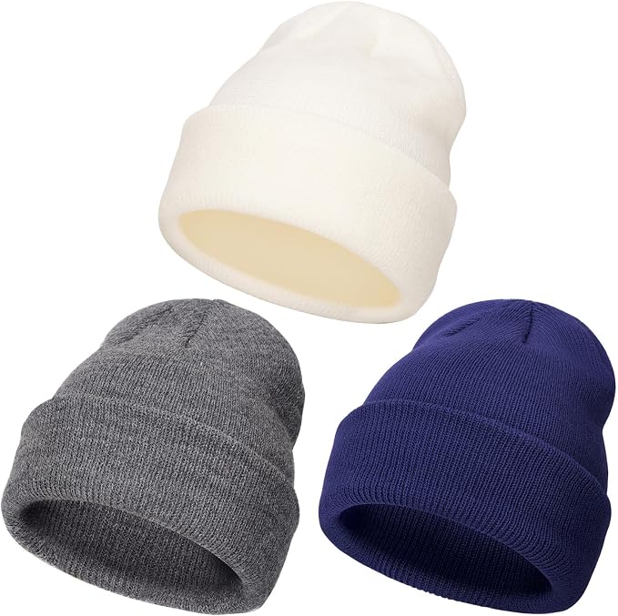 DRESHOW BQUBO 3 Pack Baby Beanies Toddler Kids Winter Hats Soft Knit Hat - Image 9