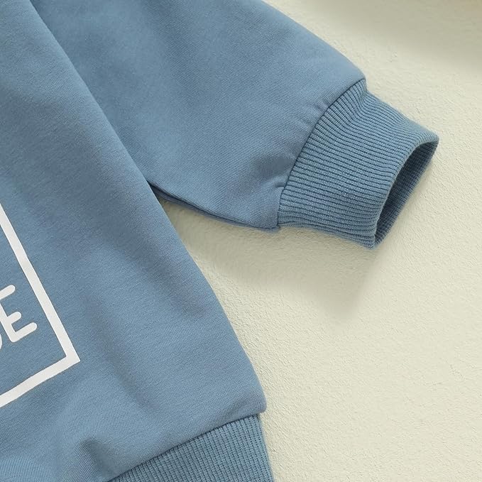 Toddler Baby Boy Fall Winter Outfit Long Sleeve Letter Print Sweatshirts and Jogger Pants Infant Boy Clothes