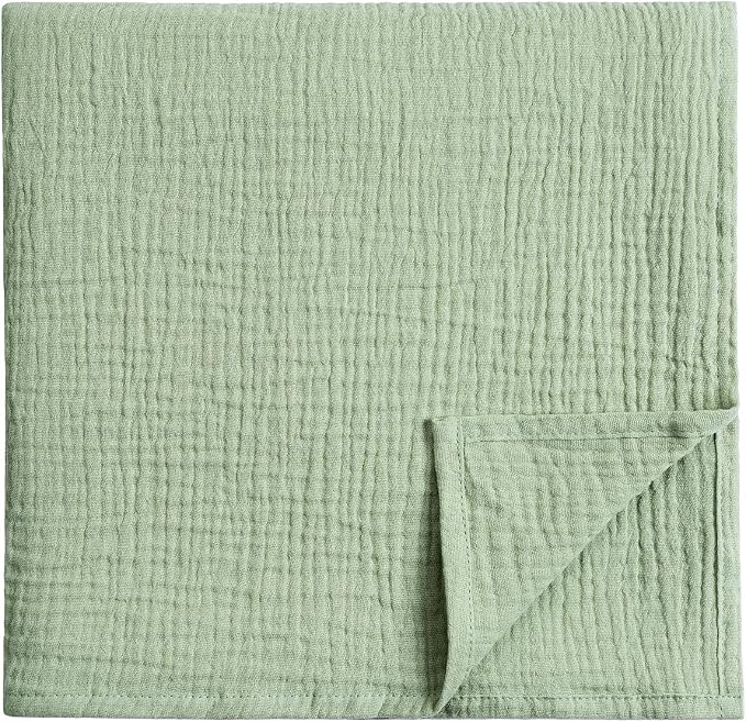 Meracorallo Muslin Swaddle Blanket, 100% Cotton, Sage Green | Soft Breathable by Meracorallo