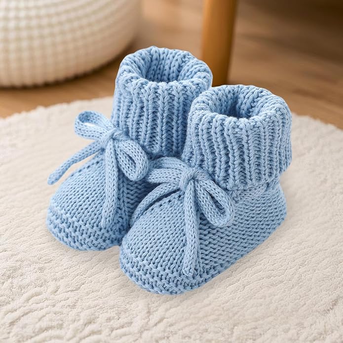 DSORVICD Newborn Baby Boys Girls Knitted Booties Soft Sole Shoes Socks - Image 2