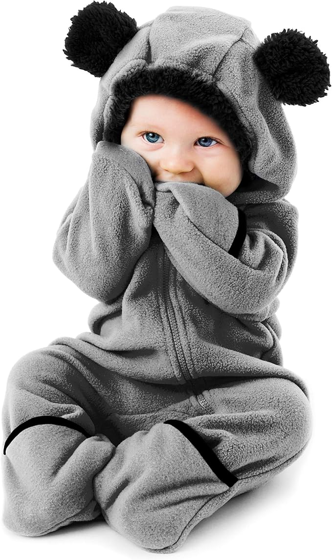 Cuddle Club Fleece Baby Bunting Bodysuit Hoodie, Newborn by CuddleClub