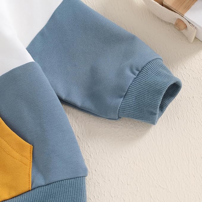 Infant Baby Boy Fall Winter Clothes Outfit Hooded Long Sweatshirt Pant Set - Image 6