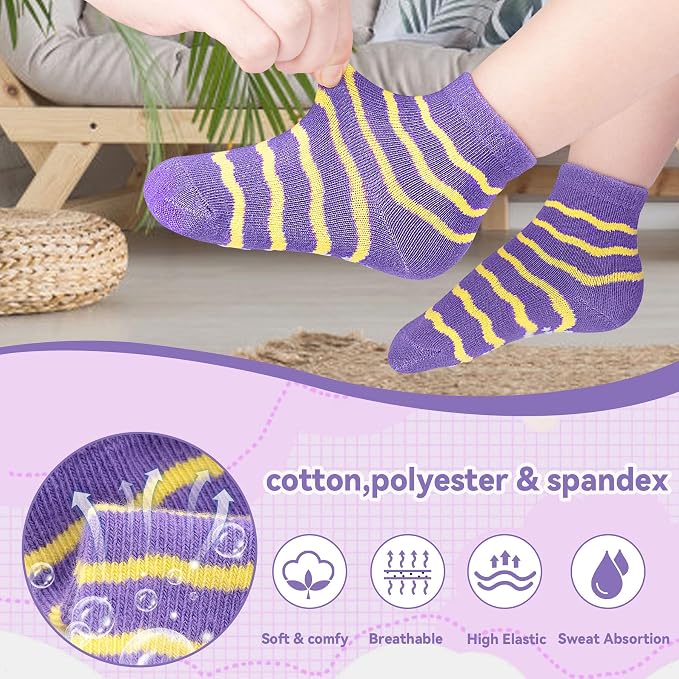 SkiBeaut Baby Toddlers Girls Socks, 12 Pairs Non Slip Kids Grips Toddler Grippy - Image 6