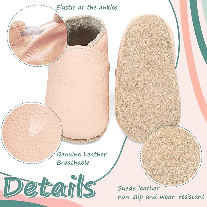 Genuine Leather Baby Booties Soft Sole Toddler Walking Shoes - Image 3