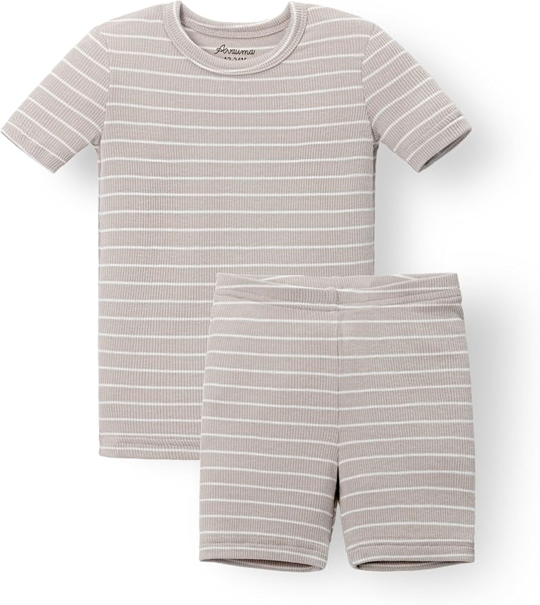 AVAUMA Stripe Pattern Baby Boys Girls Pajama Set Kids Toddler Snug fit Ribbed by AVAUMA