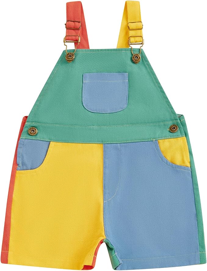Fernvia Toddler Kids Baby Girl Boy Contrast Color Overalls Shorts Clothes by Fernvia
