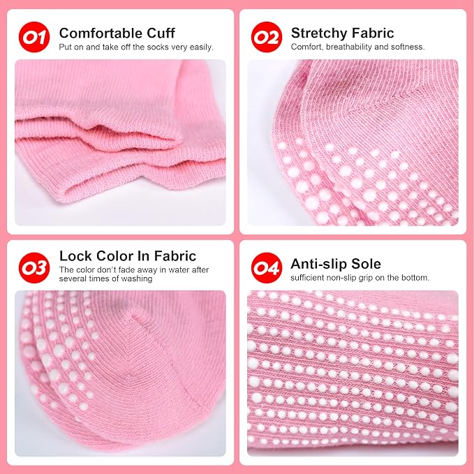 Toddler Non Slip Grip Ankle Socks - Image 6