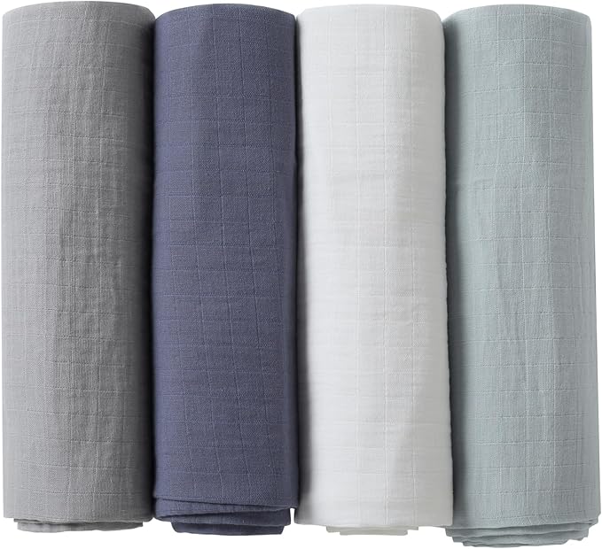 POMISO Muslin Swaddle Blankets for Boys & Girls, Newborn Receiving Blankets by POMISO