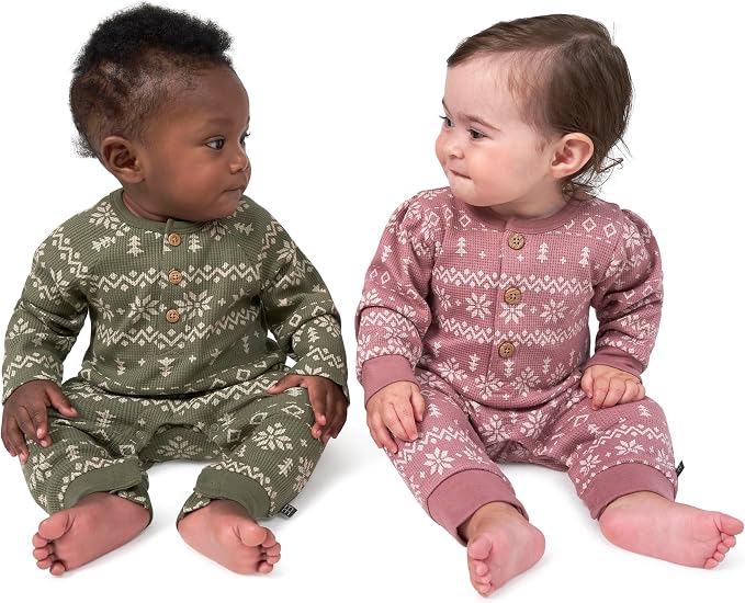 Modern Moments by Gerber Baby Henley Waffle Knit Romper - Image 5