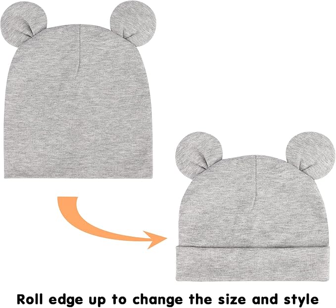 DRESHOW BQUBO 4 Pieces Baby Beanie Newborn Toddler Soft Cute Knit Hat Hospital - Image 6