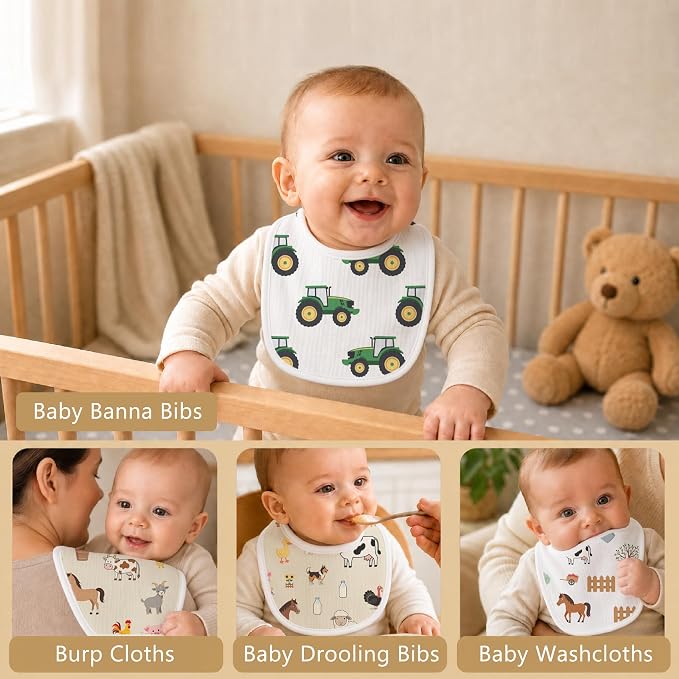 Baby Bibs for Baby Boys Girls 6-Pack - Image 4