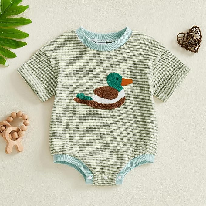 Newborn Baby Boy Girl Summer Clothes Funny Print Sweatshirt Romper Oversized - Image 4