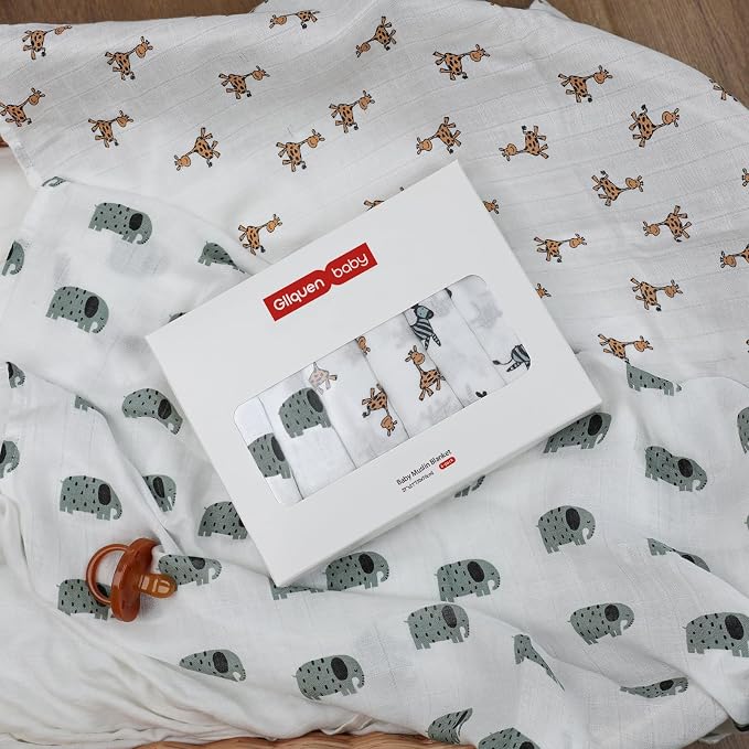 GLLQUEN BABY Receiving Blankets Muslin Swaddle Blanket - Image 6