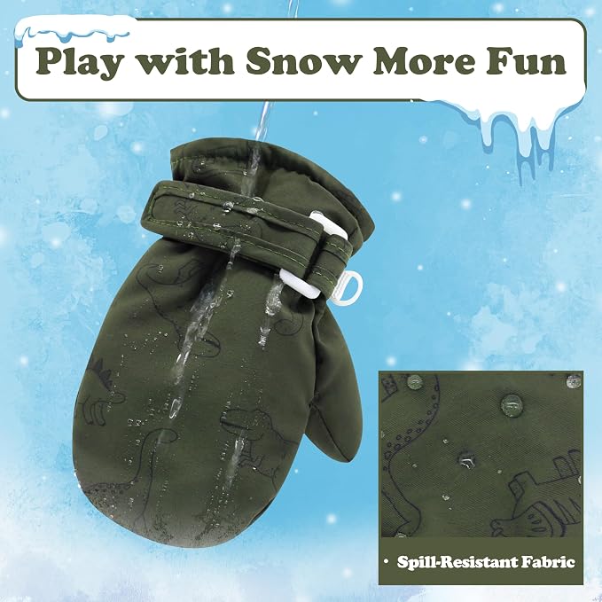 Sarfel Toddler Mittens Waterproof Toddler Gloves Baby Winter Mittens Toddler - Image 2