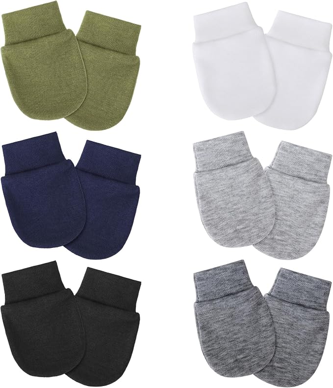 AQOKKA Newborn Baby Mittens No Scratch Cotton Elastic Wrist Gloves Infant by AQOKKA