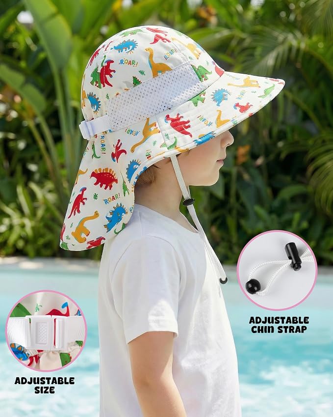 Toddler Baby Sun Hat Kids Summer Beach Essentials Adjustable Beach Hats - Image 2