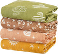 4 Set Muslin Swaddle Blankets Receiving Blanket by CoolaPeach