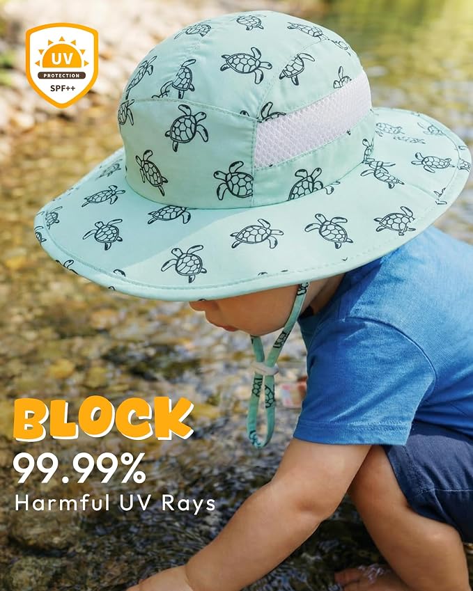 HONGTEYA 2 Pack Baby Sun Hat Infant Toddler Boys Girls Sun Protection Bucket - Image 3